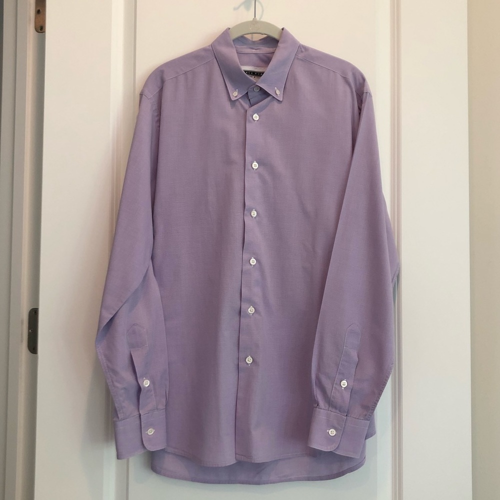 Jack Robie | Men’s Houndstooth Button Down Dress Shirt - Purple